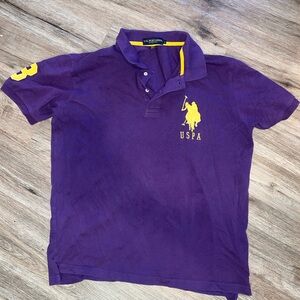 U.S. Polo Assn. Purple Polo with Yellow Accents